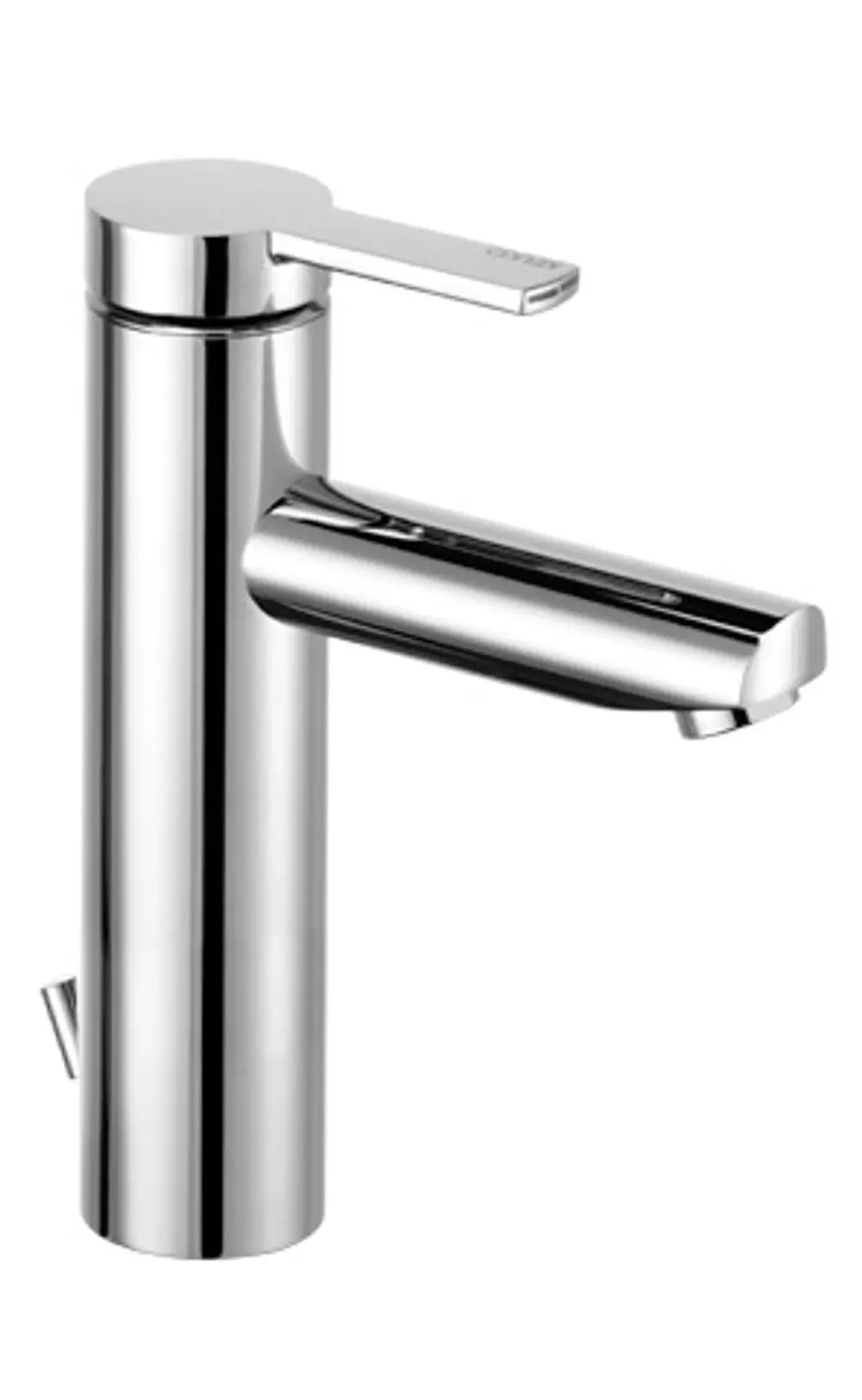 Chromierter Waschtischmischer von Keuco mit schwenkbarem Auslauf und seitlichem Ablaufventil, geeignet für moderne Badezimmeranwendungen.